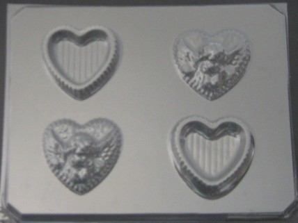 1012 Heart Pour Boxes Cherub Lid Chocolate Candy Mold